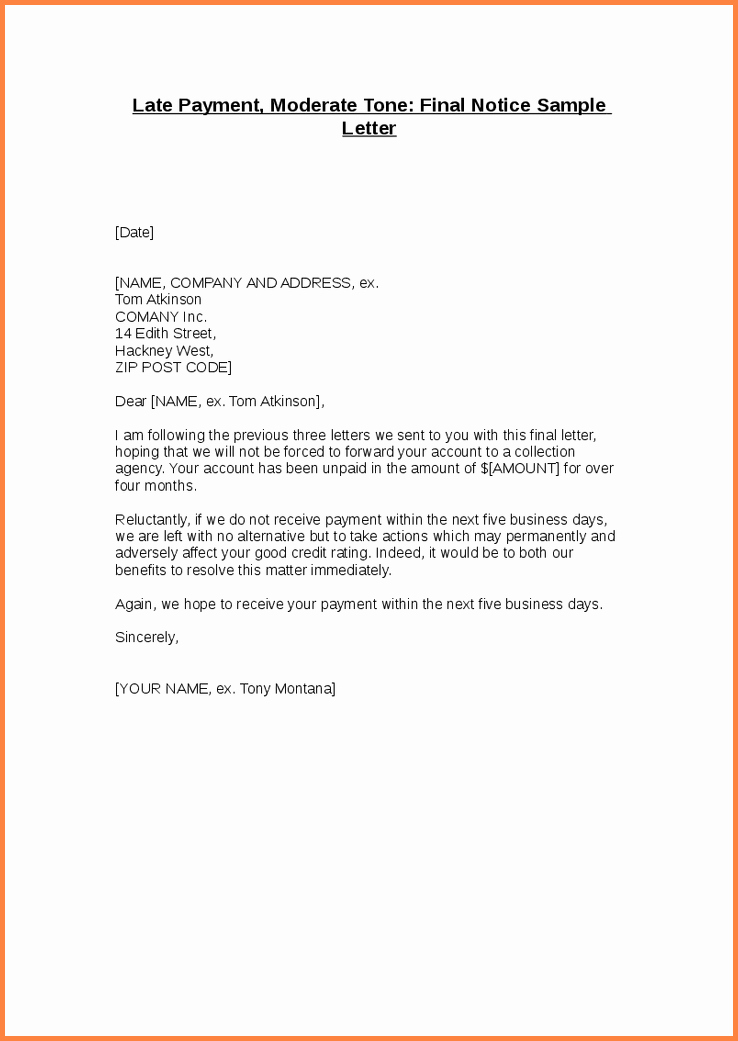 Collection Letter Template Final Notice Luxury 15 Collection Letter Template Final Notice