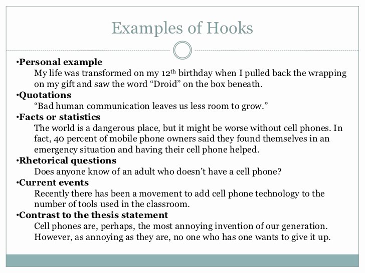 College Essay Hooks Examples Best Of 54 Good Hook Sentences for Essays Hook Sentences for