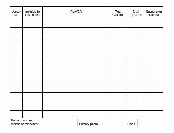 College Football Practice Schedule Template Best Of 9 soccer Team Roster Samples