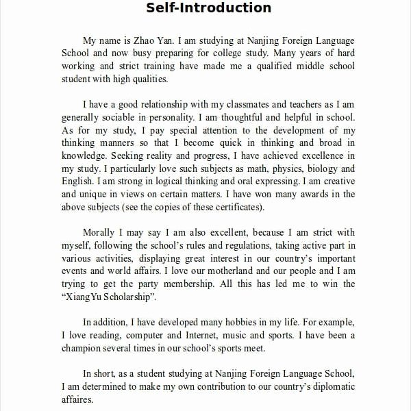 College Introduction Paragraph Examples Unique Sample Essay About Myself Free Essays On Sample Essay