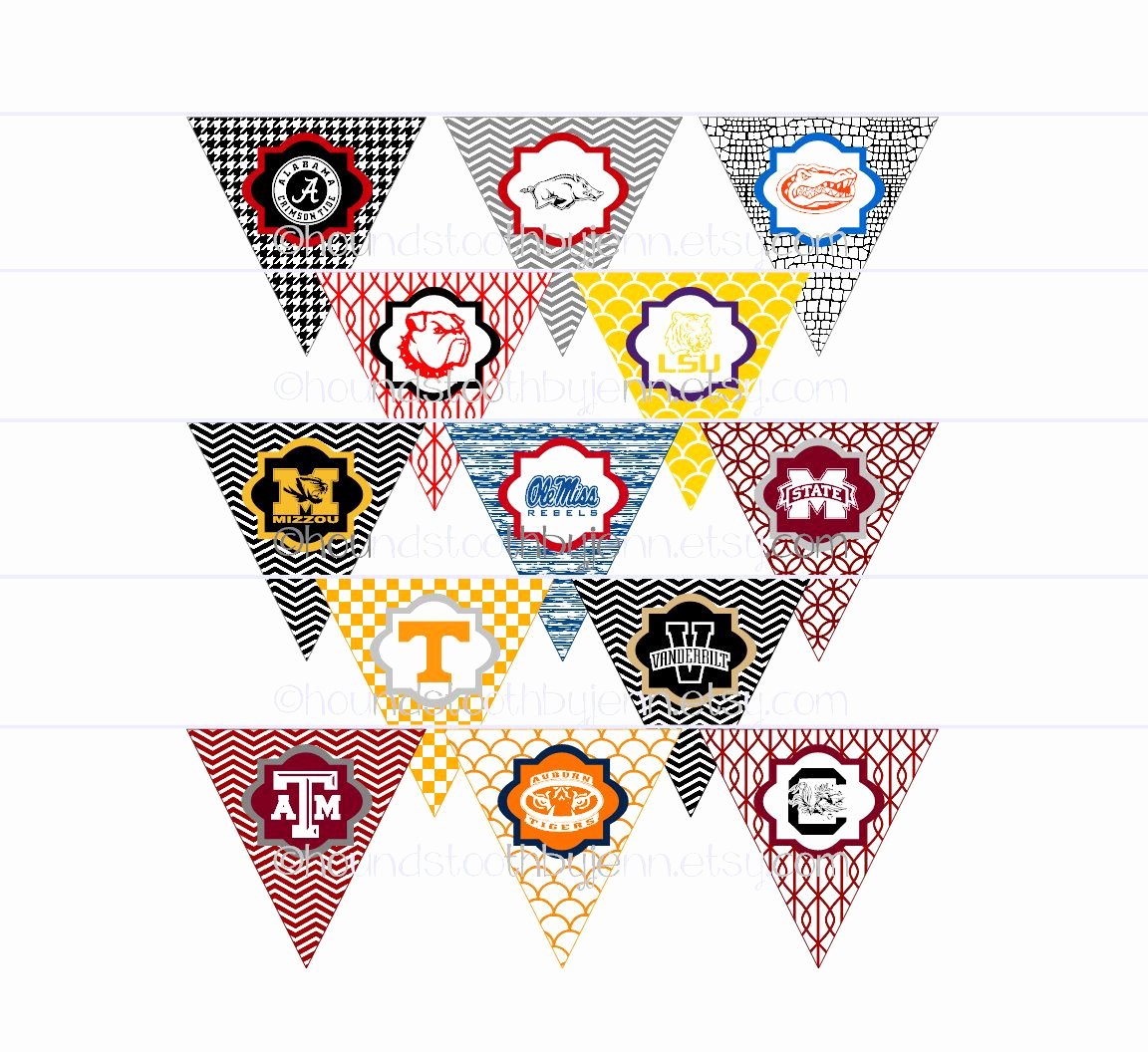 College Pennants Printable Awesome Diy Printables Pennants Collegiate Tailgate Digital