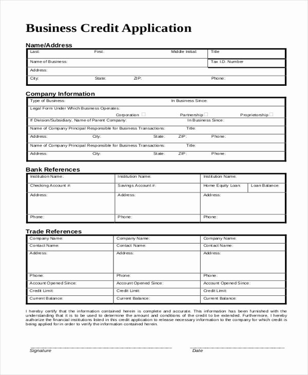 Commercial Credit Application Awesome Sample Business form 20 Free Documents In Word Pdf
