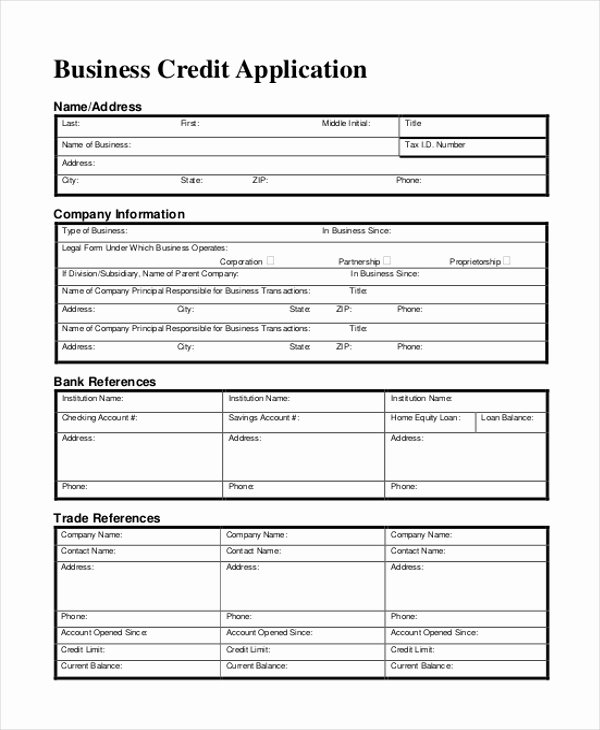 Commercial Credit Application Luxury Sample Business form 11 Free Documents In Doc Pdf