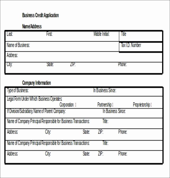 Commercial Credit Application New Credit Application Template – 13 Free Word Pdf Documents