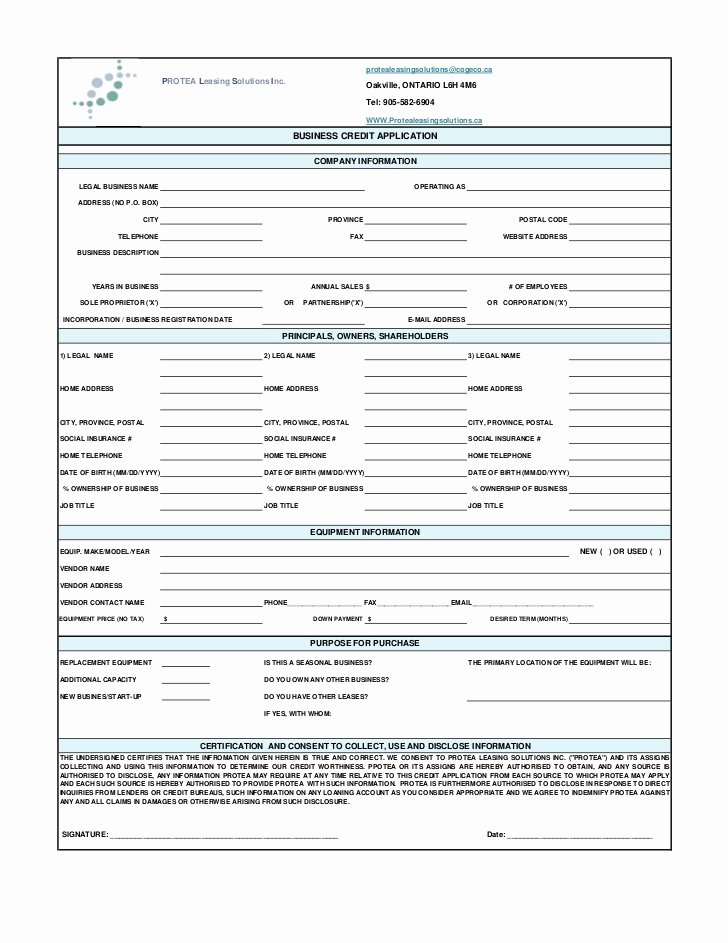 Commercial Credit Application New Mercial Credit Application