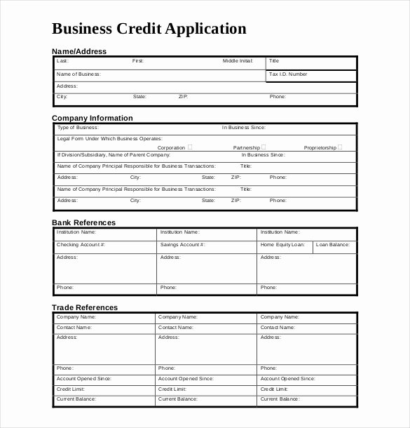 Commercial Credit Application Template Awesome Credit Application Template – 13 Free Word Pdf Documents