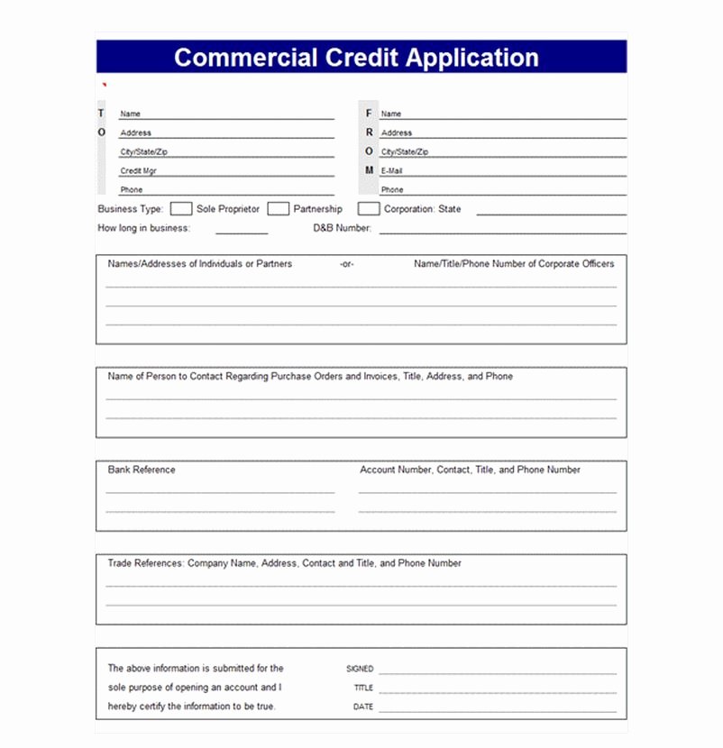 Commercial Credit Application Template Awesome Credit Application Template