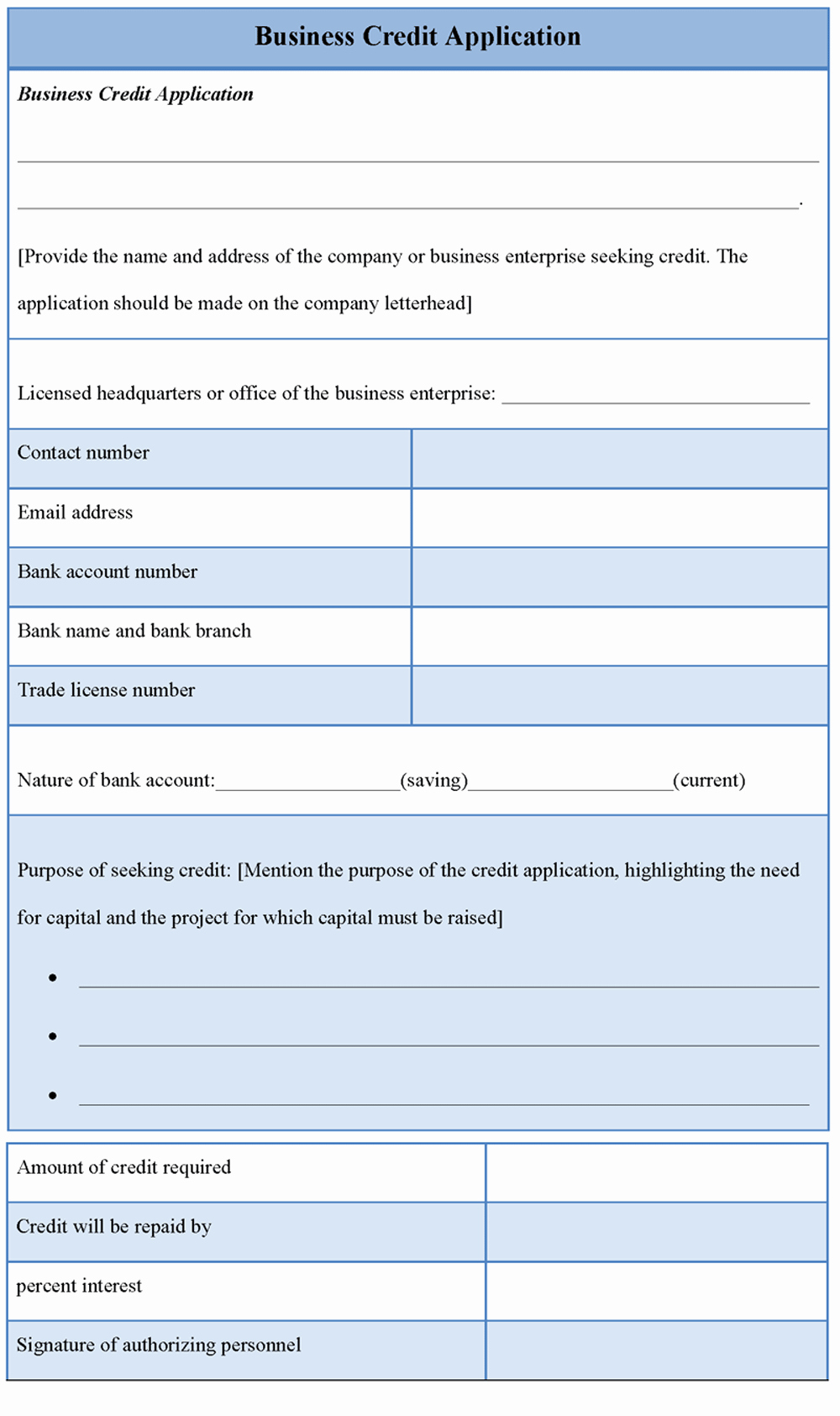 Commercial Credit Application Template Elegant Application Template for Business Credit Sample Of