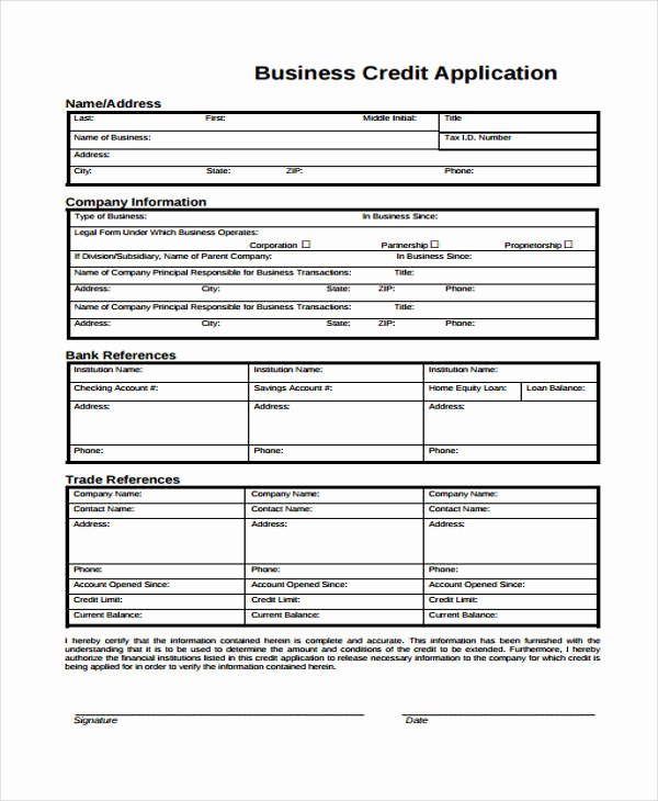 Commercial Credit Application Template Fresh 15 Credit Application form Templates