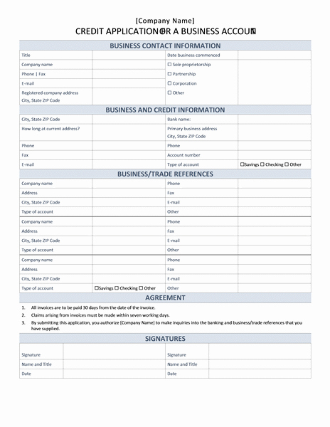 Commercial Credit Application Template Luxury Financial Management Fice