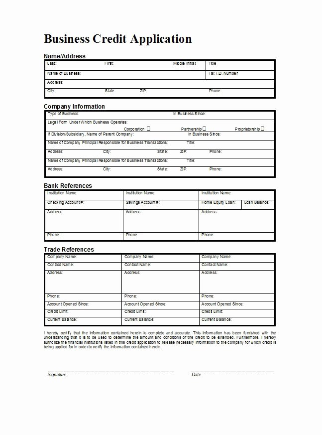 Commercial Credit Application Template New 40 Free Credit Application form Templates &amp; Samples