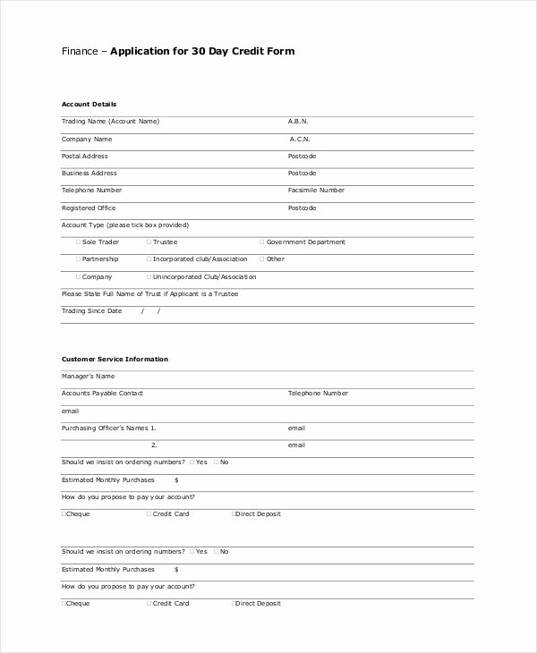 Commercial Credit Application Template New Credit Application Template 33 Examples In Pdf Word