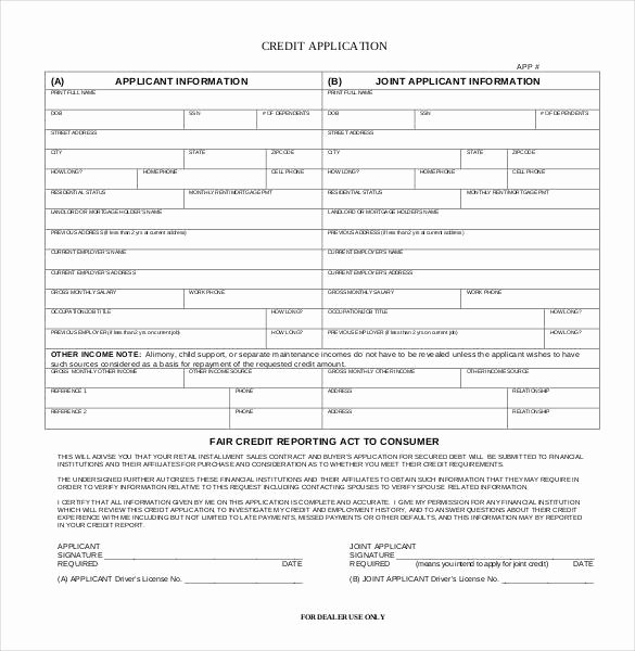 Commercial Credit Application Template New Credit Application Template 33 Examples In Pdf Word