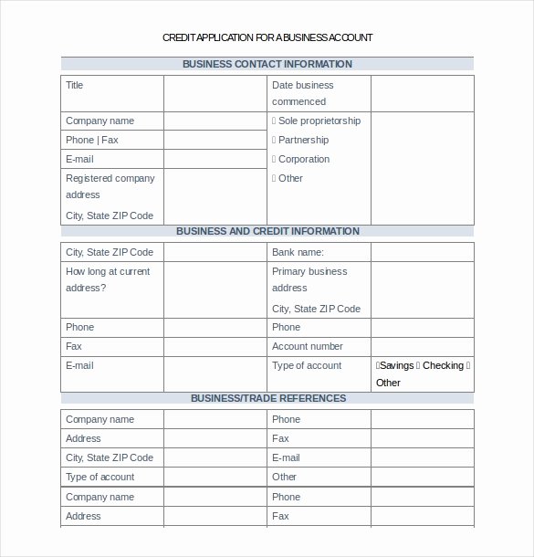 Commercial Credit Application Template Unique 18 Credit Application Templates Free Google Docs