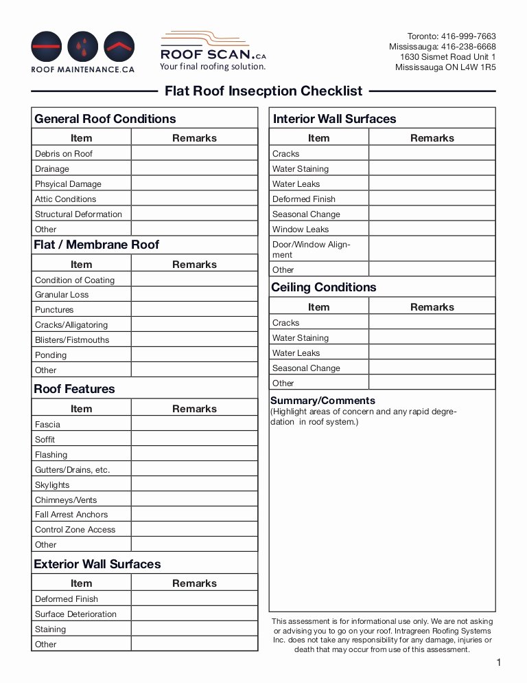 Commercial Property Inspection Checklist Beautiful Flat Roof Inspection Checklist