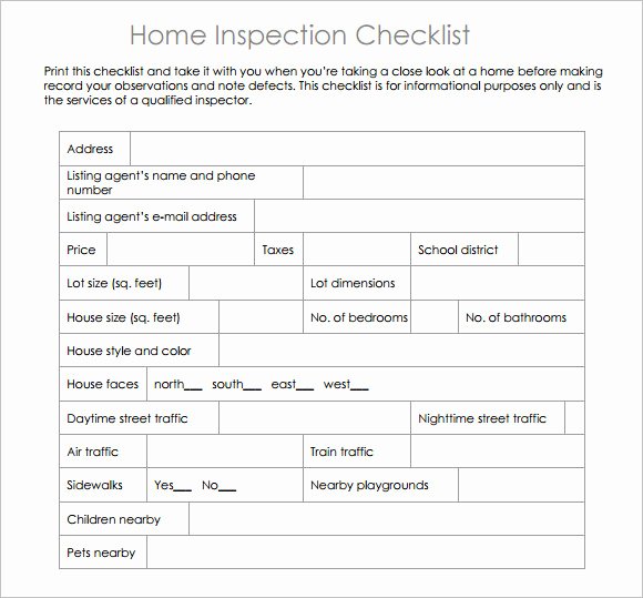 Commercial Property Inspection Checklist Unique 15 Sample Home Inspection Checklist Templates