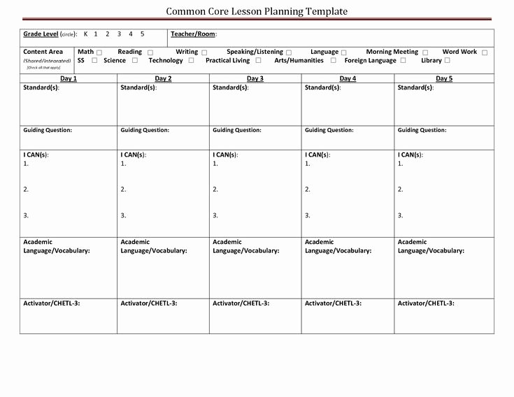 Common Core Lesson Plan Template Doc Elegant 14 Best Learning Tar S Objectives Images On Pinterest