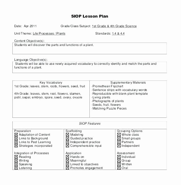 Common Core Lesson Plan Template Doc Fresh Stem Lesson Plan Template Elementary