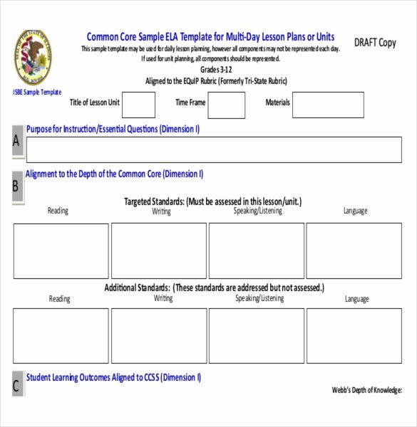 Common Core Lesson Plan Template Doc Luxury Mon Core Sheet Templates – 6 Free Pdf Documents