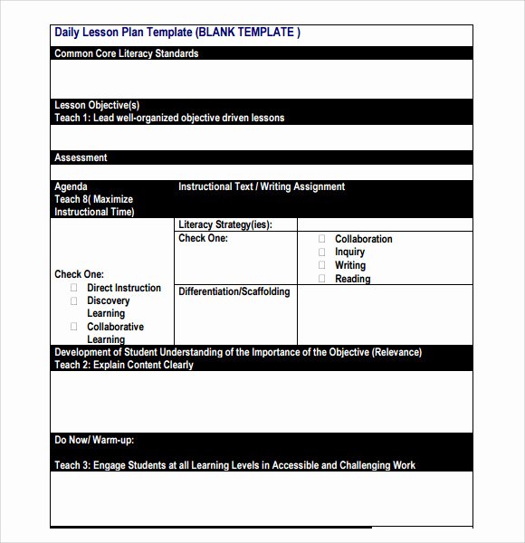 Common Core Lesson Plan Template Doc Unique Sample Unit Lesson Plan 7 Documents In Pdf Word