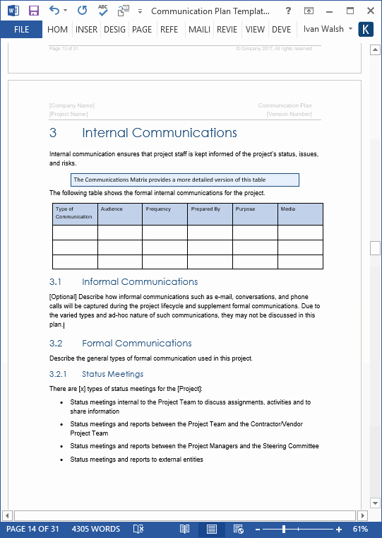 Communication Matrix Template Awesome Munication Plan Templates – Download Ms Word and Excel