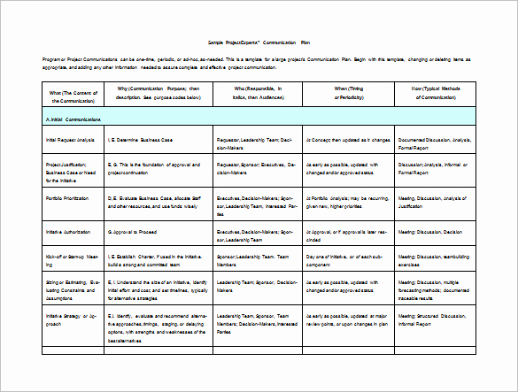 Communication Matrix Template Beautiful 23 Munication Plan Templates Pdf Doc