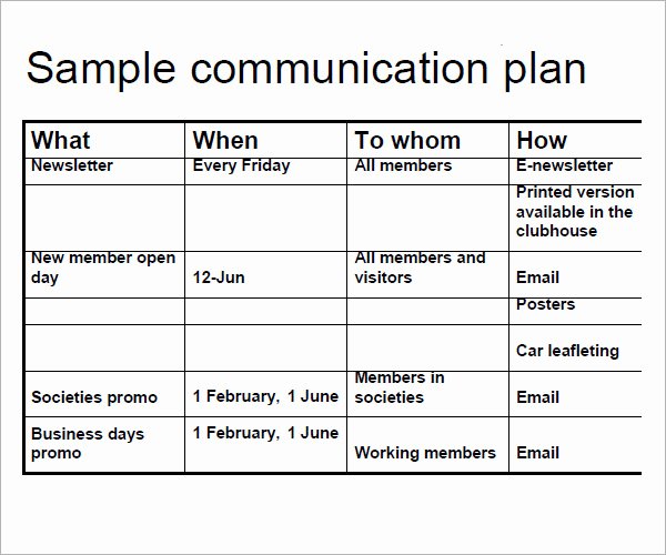 Communication Matrix Template New 16 Samples Of Munication Plan Templates Pdf Word