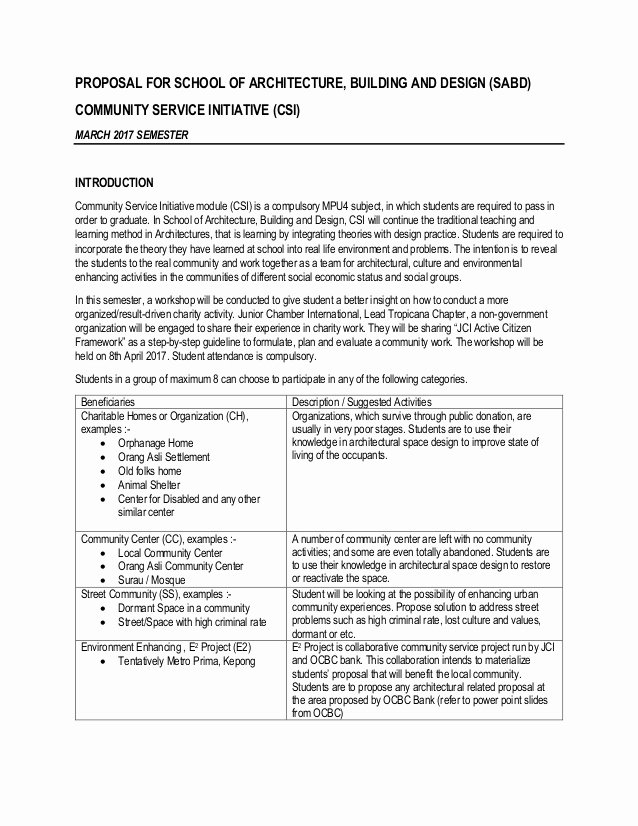 Community Project Proposal Lovely Csi Project Proposal