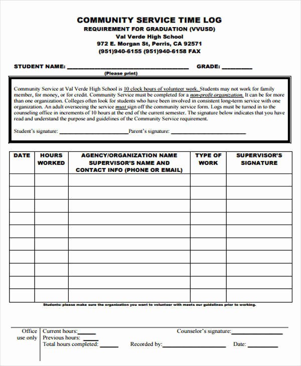 Community Service Paper Pdf Inspirational 24 Time Log Samples &amp; Templates