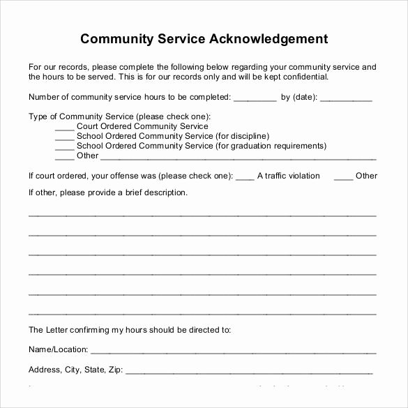 Community Service Paper Pdf New Sample Munity Service Letter 25 Download Free