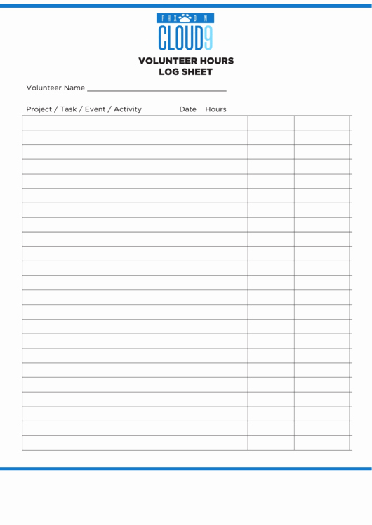 Community Service Paper Pdf New Volunteer Hours Log Sheet Template Printable Pdf