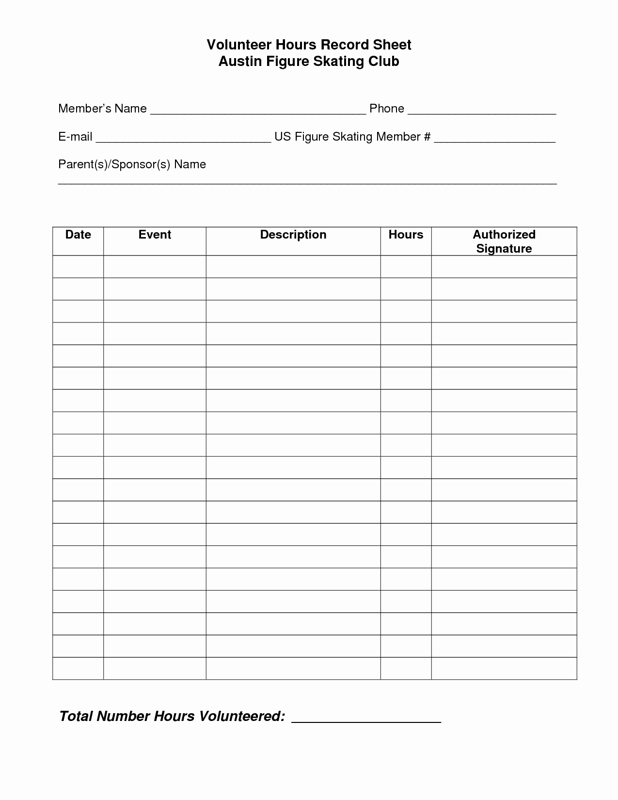 Community Service Paper Pdf Unique Volunteer Hours Log Sheet Template Beta Club