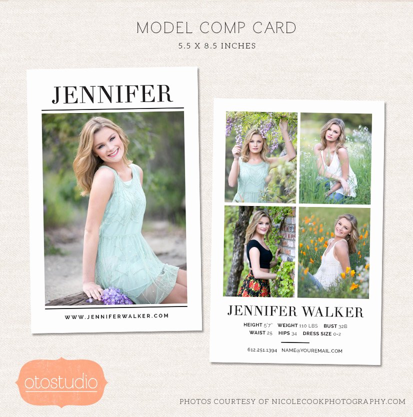 Comp Card Template Psd Download Fresh Model P Card Shop Template Simple Chic Cm004