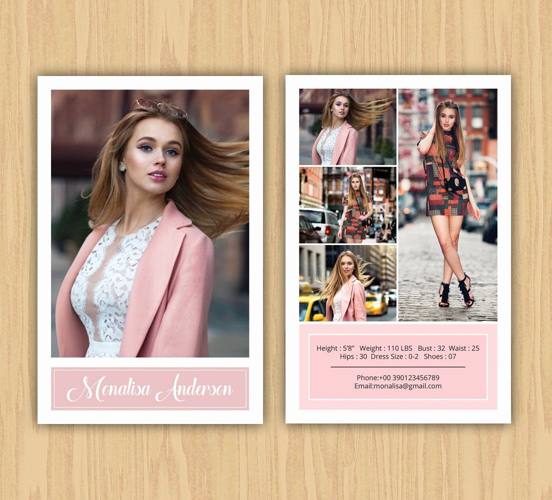 Comp Card Template Psd Download New Fashion Model P Card Template Modeling P Card Ms