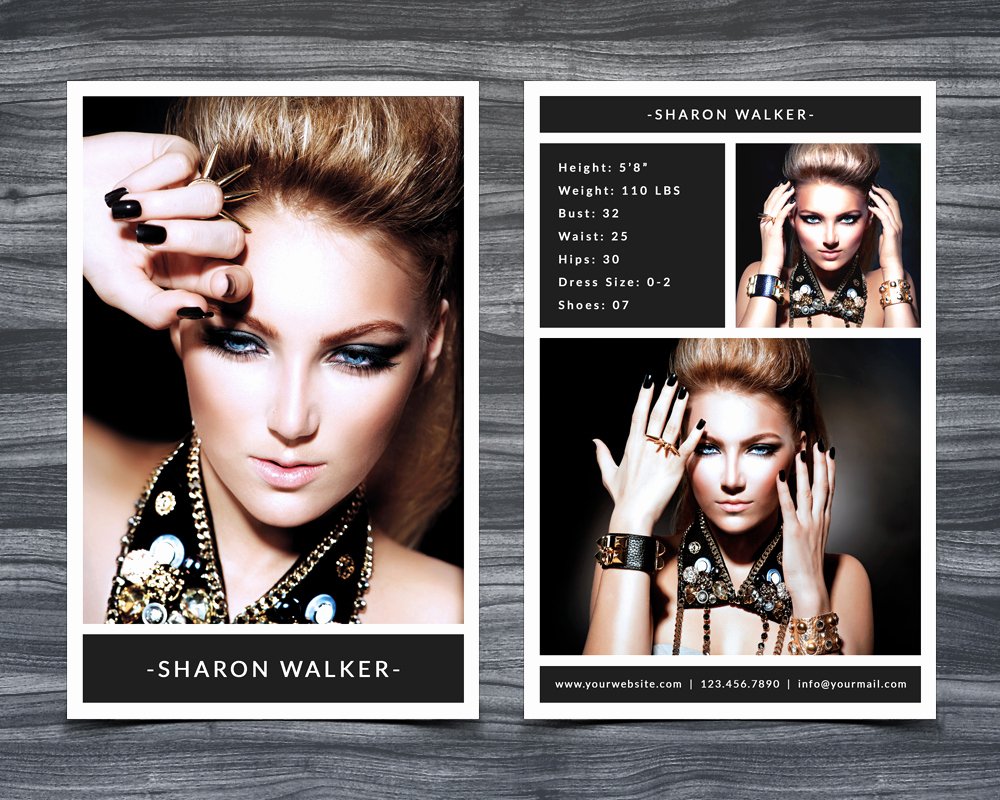 Comp Card Template Psd Download New Model P Card Template