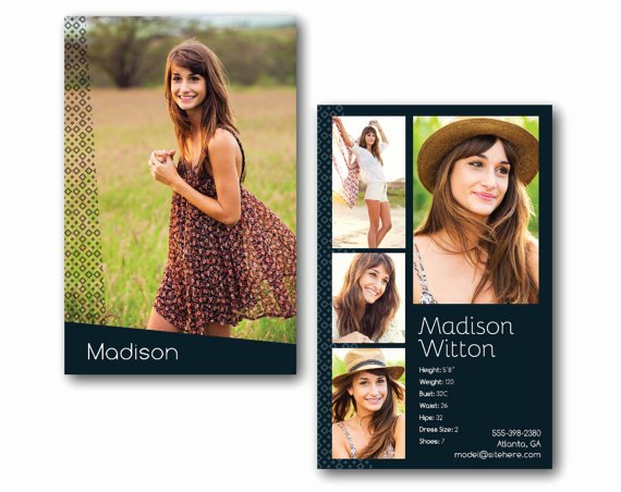 Comp Card Template Psd Download Unique Customizable Digital Model P Card Zed Card Geometric