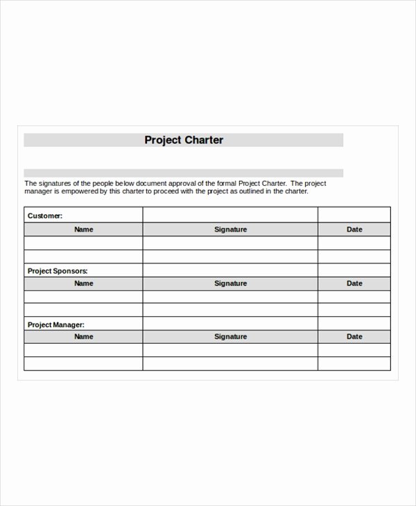 Company Charter Template Best Of 20 Project Templates Free Sample Example format