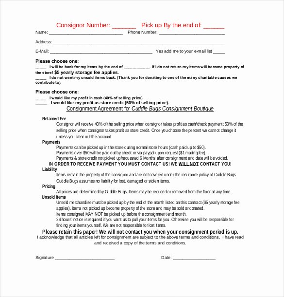 Company Equipment Use and Return Policy Agreement Beautiful Consignment Agreement Template Free