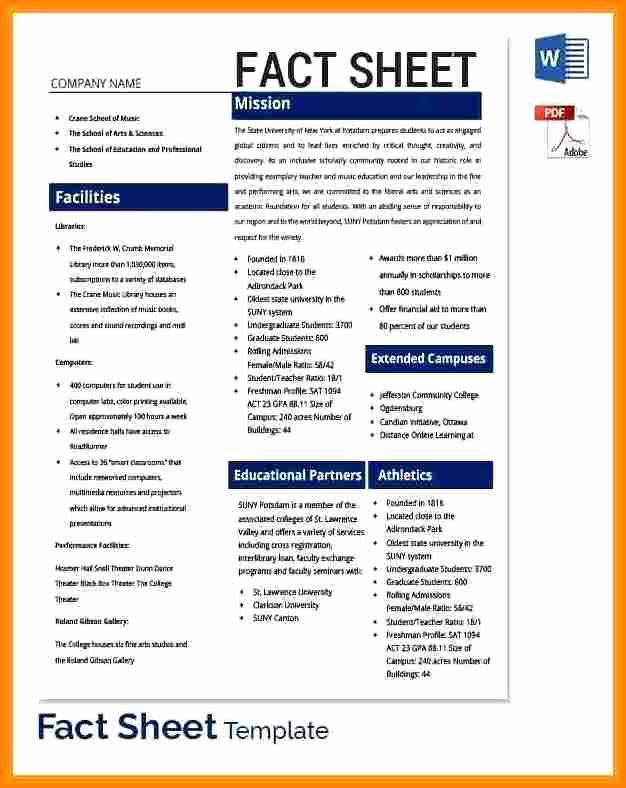 Company Fact Sheet Example Inspirational 15 Facts Sheet Template