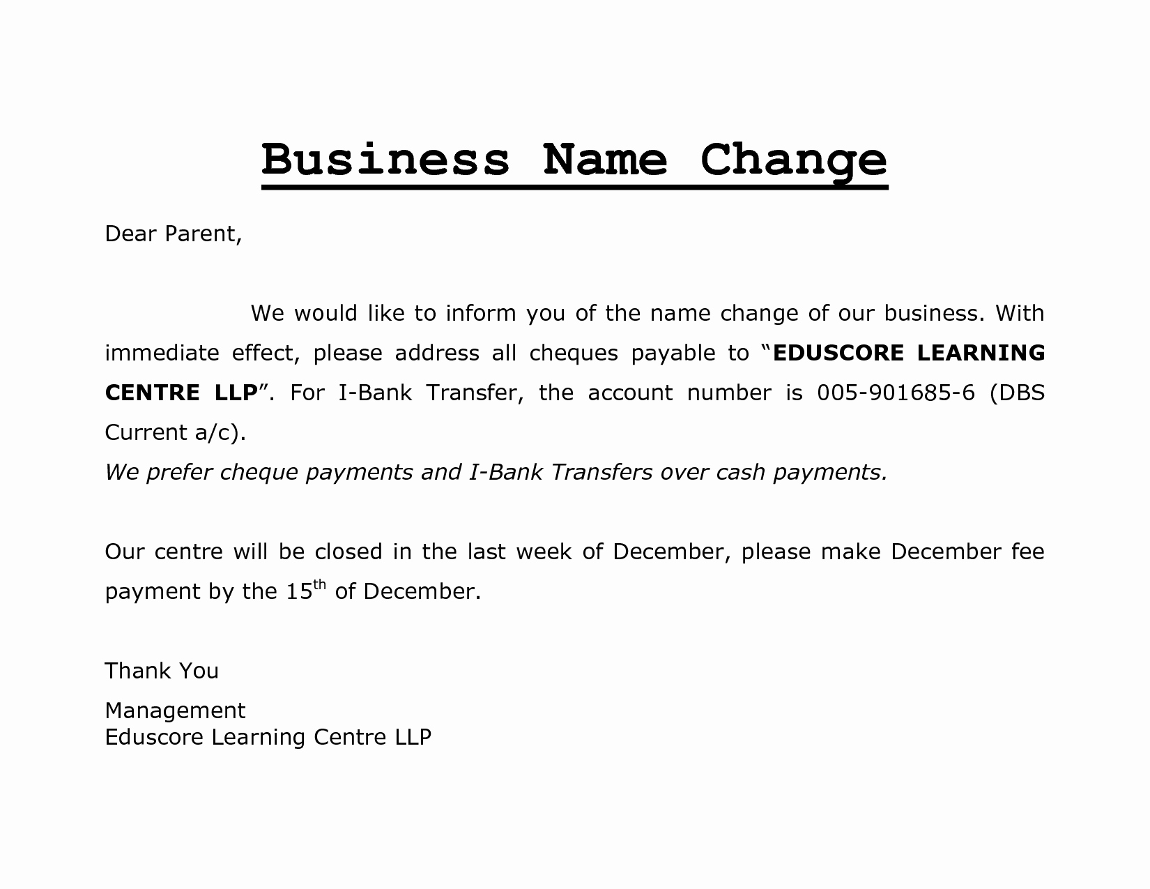 Company Name Change Letter Beautiful Best S Of Name Change Letter Template Pany Name