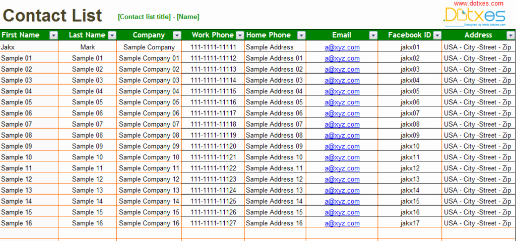 Company Phone Directory Template Elegant Basic Contact List Template Dotxes