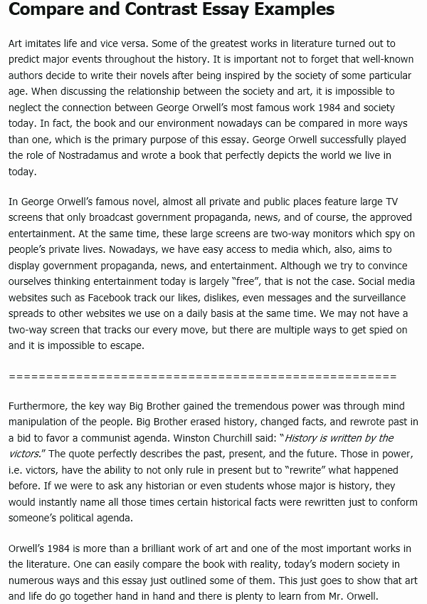 Compare and Contrast Conclusion Example Best Of is 1984 Relevant today Essay why 1984 by George orwell is
