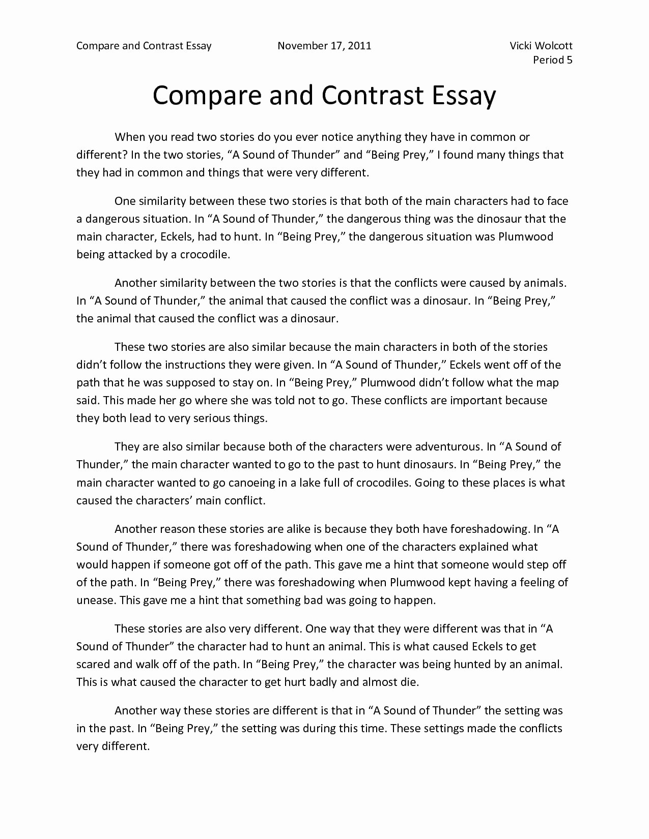 Compare and Contrast Introduction Paragraph Beautiful Pare and Contrast Essay