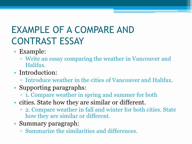 Compare and Contrast Introduction Paragraph Fresh Types Of Essays