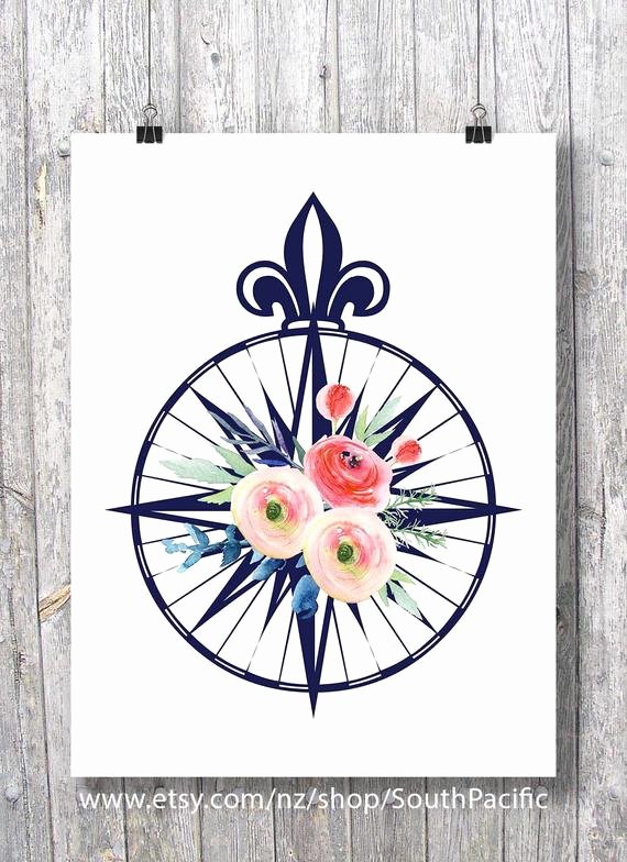 Compass Rose Print Out Lovely Pass Rose Watercolor Flowers Roses Printable Art