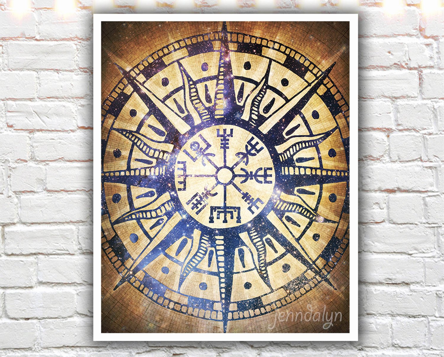 Compass Rose Print Out Unique Vegvsir Icelandic Design Viking Pass Rose Print