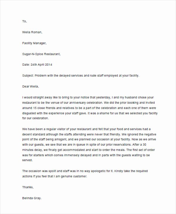 Complaint Response Template Awesome Plaint Letters In Pdf