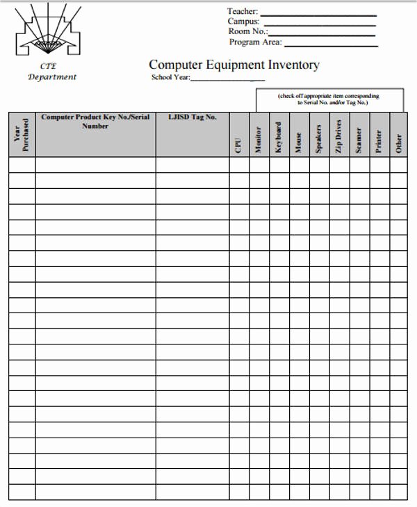 Computer Inventory Template Best Of 9 Equipment Inventory List Templates Free Samples