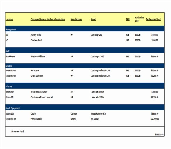 Computer Inventory Template Lovely Server Inventory Template – 13 Free Excel Pdf Documents