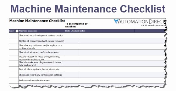 Computer Repair Checklist Template Lovely Machine Maintenance Schedule Template